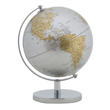 GLOBUS Srebrny Nowy 20X28 cm